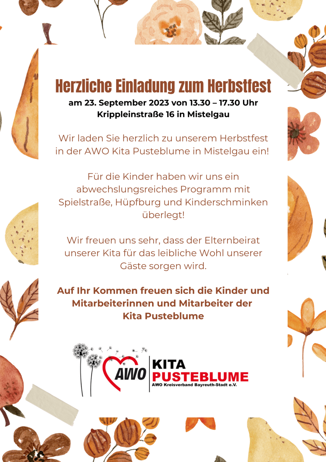 Herbstfest der Kita Pusteblume in Mistelgau
