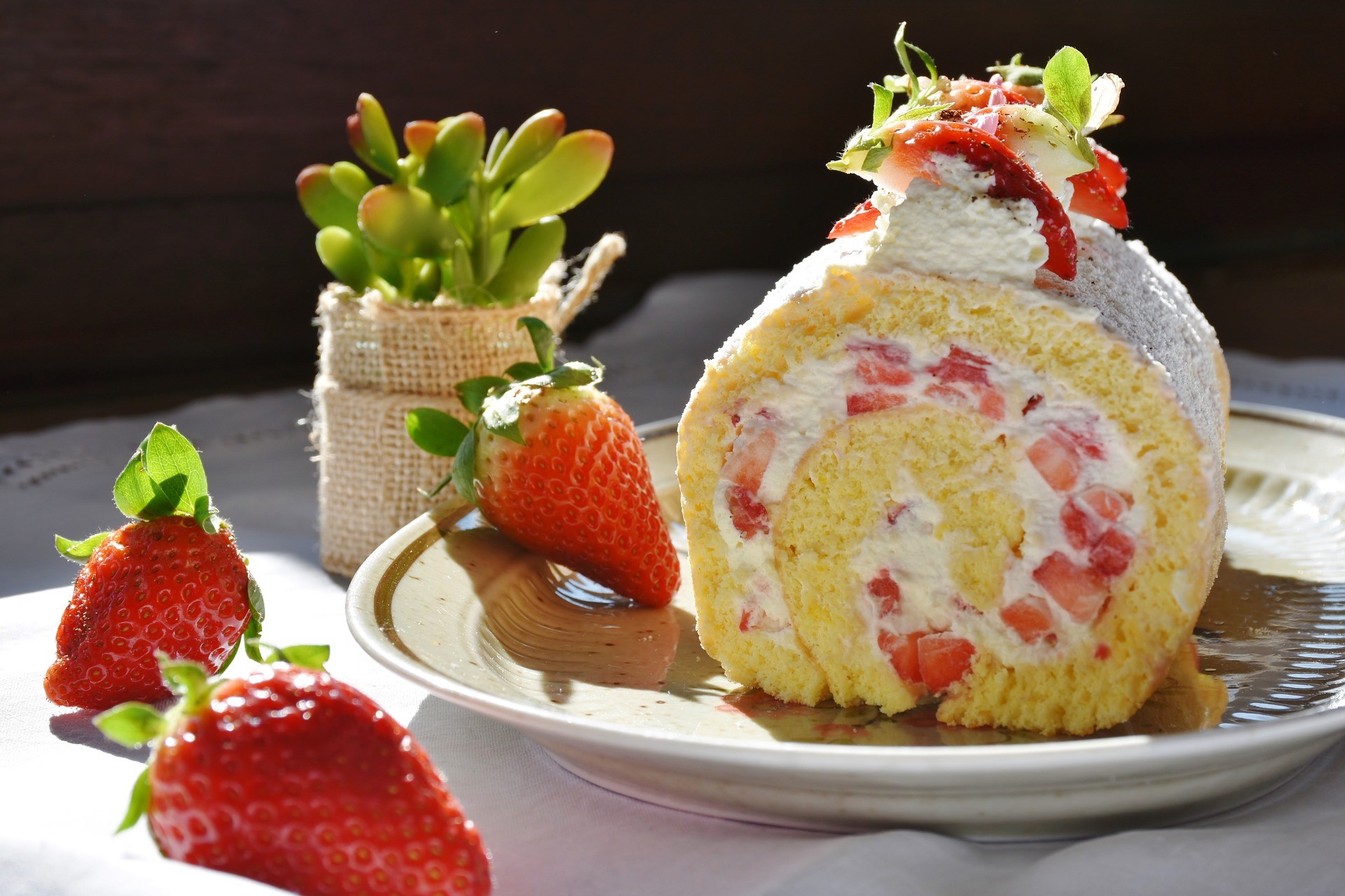 AWO-Frühlingstipps: Biskuitrolle mit Erdbeeren